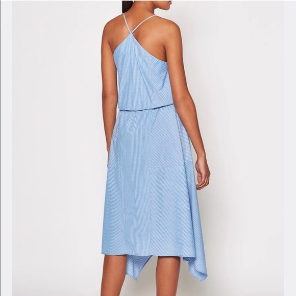 NWT Joie Hepzibah Striped Wrap Dress French Chambray XXS - Picture 2 of 7